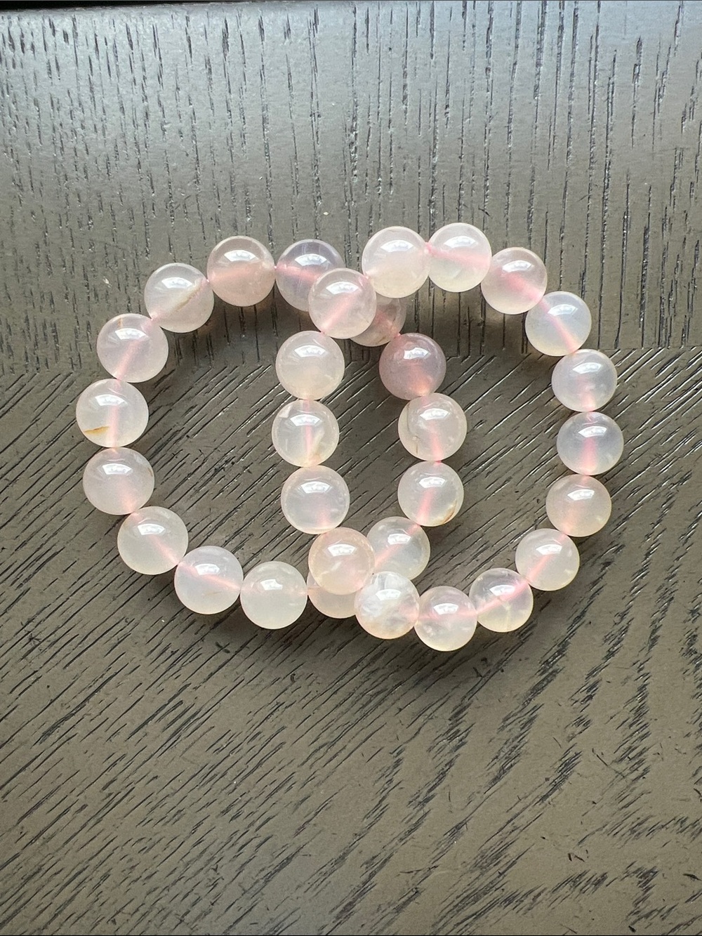 ( ONE ) Pink agate bracelet 13-14mm SIZE 6.75’